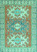 Machine Washable Geometric Turquoise Traditional Area Rugs, wshtr418turq