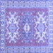 Square Geometric Blue Traditional Rug, tr418blu