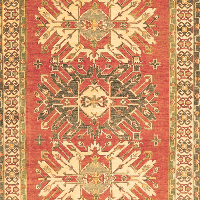 Machine Washable Geometric Brown Traditional Rug, wshtr418brn