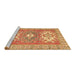 Sideview of Machine Washable Geometric Brown Traditional Rug, wshtr418brn