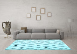 Machine Washable Persian Light Blue Traditional Rug in a Living Room, wshtr4190lblu