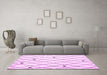 Machine Washable Persian Pink Traditional Rug in a Living Room, wshtr4190pnk