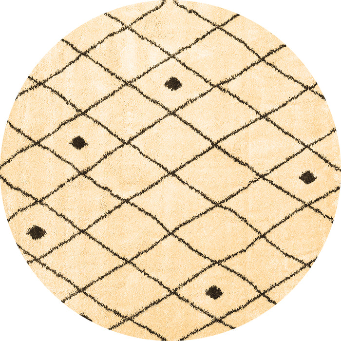 Round Persian Brown Traditional Rug, tr4190brn