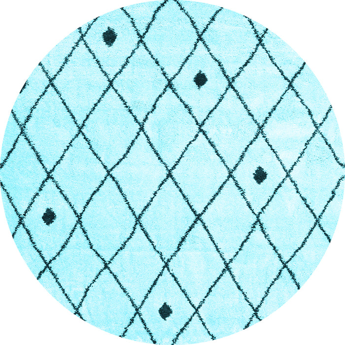 Round Machine Washable Persian Light Blue Traditional Rug, wshtr4190lblu