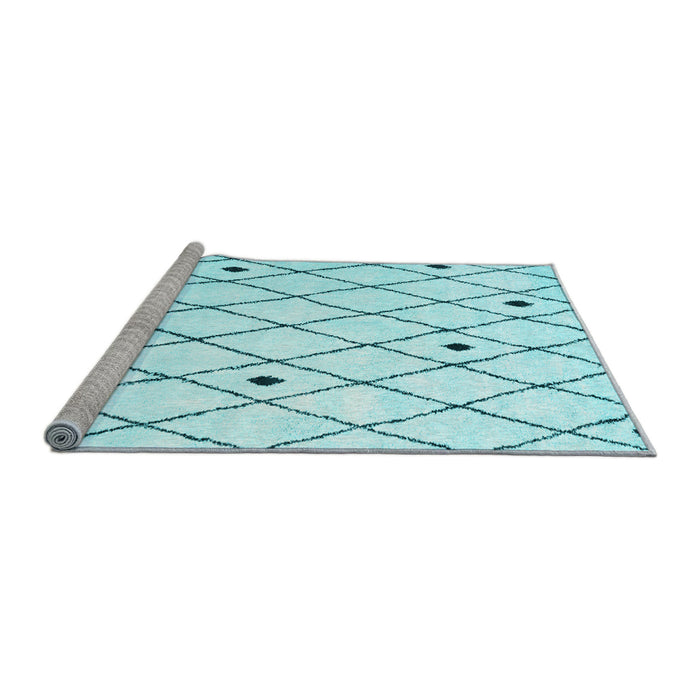 Sideview of Machine Washable Persian Light Blue Traditional Rug, wshtr4190lblu