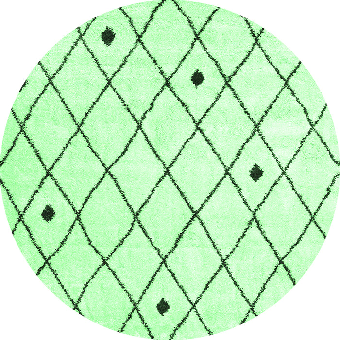 Round Persian Emerald Green Traditional Rug, tr4190emgrn