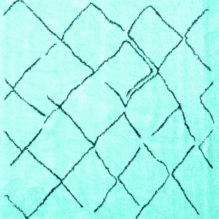 Square Machine Washable Persian Turquoise Traditional Area Rugs, wshtr4191turq