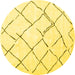 Round Persian Yellow Traditional Rug, tr4191yw