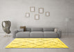 Machine Washable Persian Yellow Traditional Rug in a Living Room, wshtr4191yw