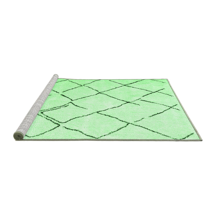 Sideview of Machine Washable Persian Emerald Green Traditional Area Rugs, wshtr4191emgrn