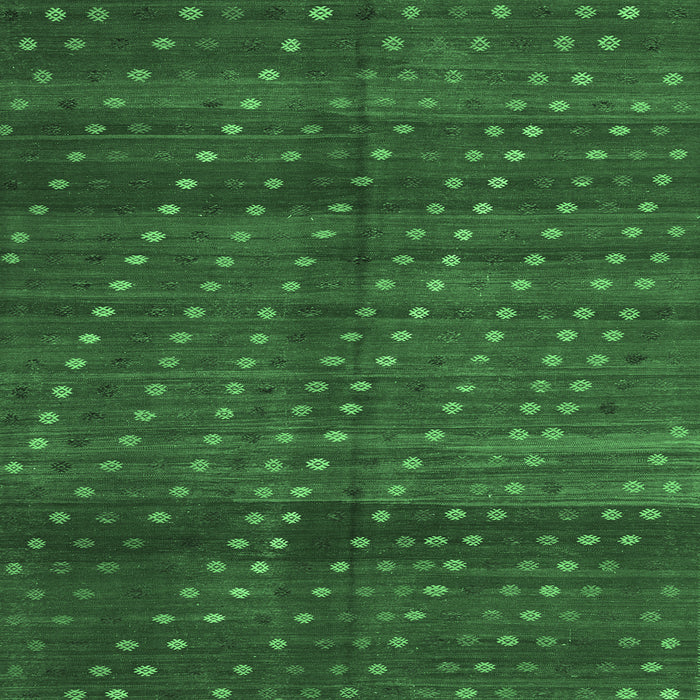 Square Machine Washable Southwestern Emerald Green Country Area Rugs, wshtr4192emgrn