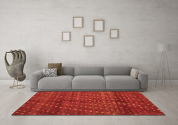 Machine Washable Southwestern Orange Country Area Rugs in a Living Room, wshtr4192org