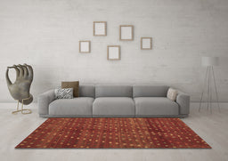 Machine Washable Southwestern Brown Country Rug in a Living Room,, wshtr4192brn