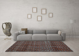 Machine Washable Southwestern Light Blue Country Rug in a Living Room, wshtr4192lblu