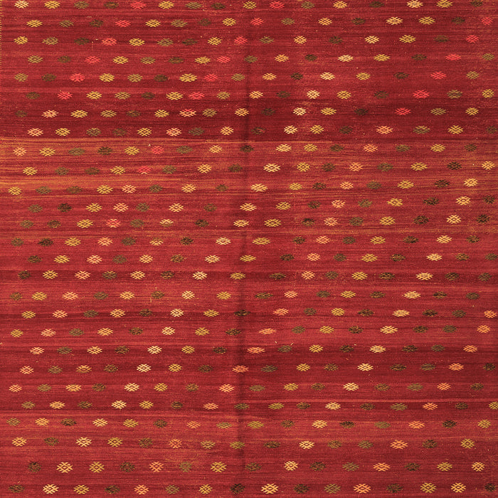 Round Machine Washable Southwestern Orange Country Area Rugs, wshtr4192org