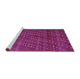 Sideview of Machine Washable Southwestern Purple Country Area Rugs, wshtr4192pur