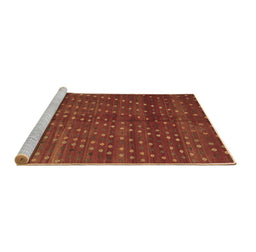 Sideview of Machine Washable Southwestern Brown Country Rug, wshtr4192brn
