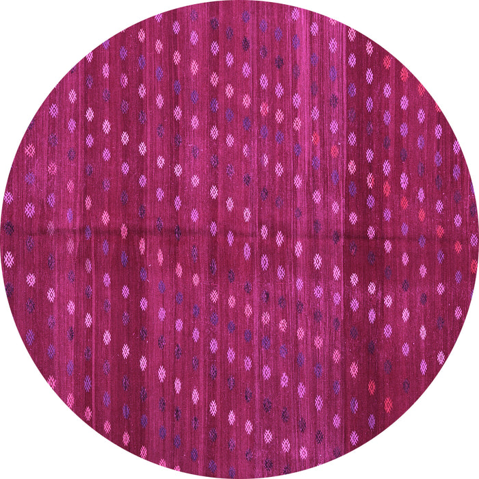 Round Machine Washable Southwestern Pink Country Rug, wshtr4192pnk