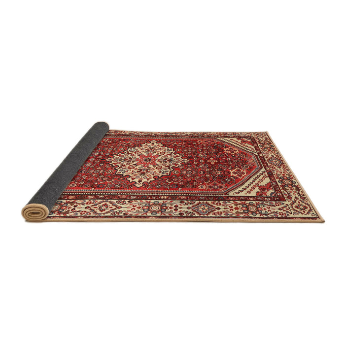 Sideview of Traditional Tangerine Pink Medallion Rug, tr4193