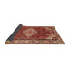 Sideview of Traditional Tangerine Pink Medallion Rug, tr4193