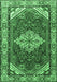 Medallion Emerald Green Traditional Rug, tr4193emgrn