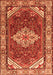 Serging Thickness of Machine Washable Medallion Orange Traditional Area Rugs, wshtr4193org
