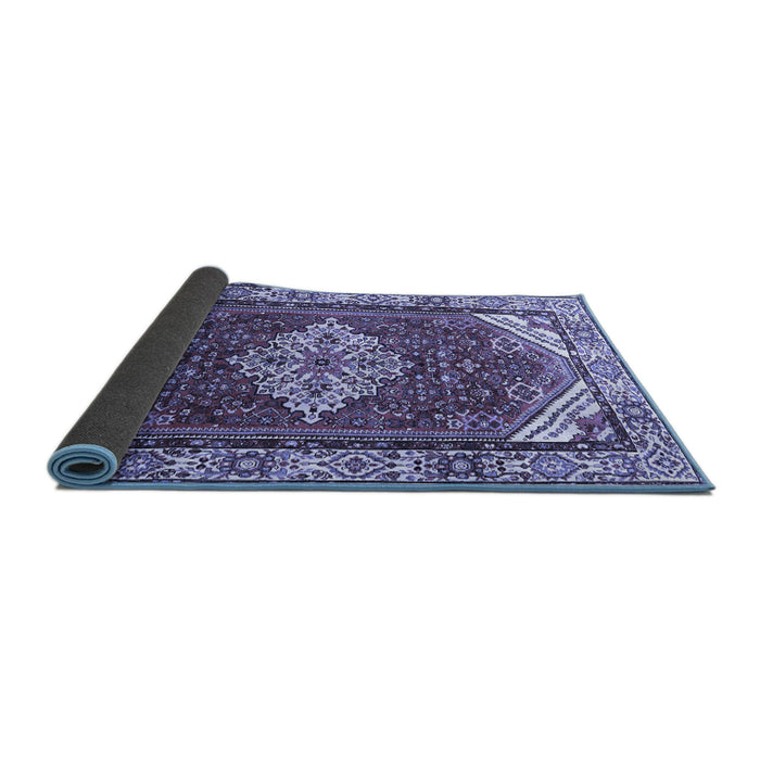 Sideview of Medallion Blue Traditional Rug, tr4193blu