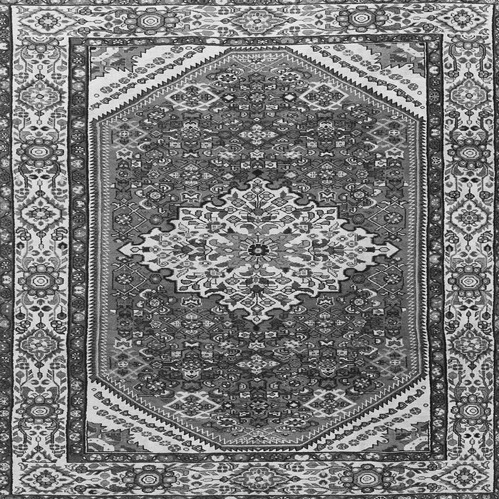 Round Machine Washable Medallion Gray Traditional Rug, wshtr4193gry