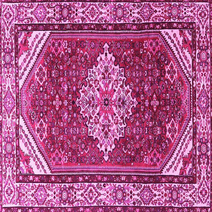 Square Machine Washable Medallion Pink Traditional Rug, wshtr4193pnk