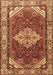 Machine Washable Medallion Brown Traditional Rug, wshtr4193brn