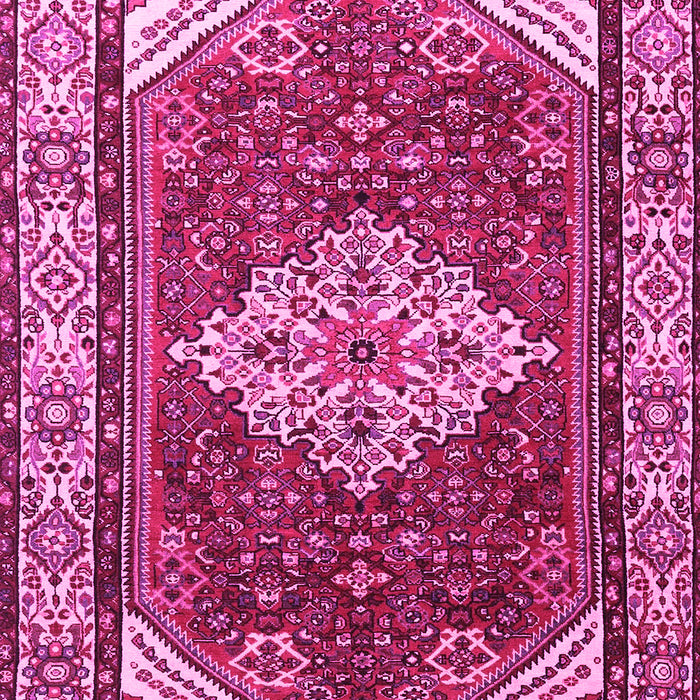 Machine Washable Medallion Pink Traditional Rug, wshtr4193pnk