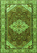 Serging Thickness of Machine Washable Medallion Green Traditional Area Rugs, wshtr4193grn