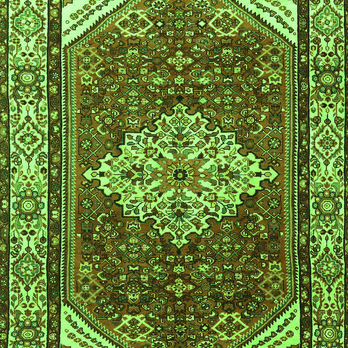 Serging Thickness of Machine Washable Medallion Green Traditional Area Rugs, wshtr4193grn