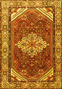 Medallion Yellow Traditional Rug, tr4193yw