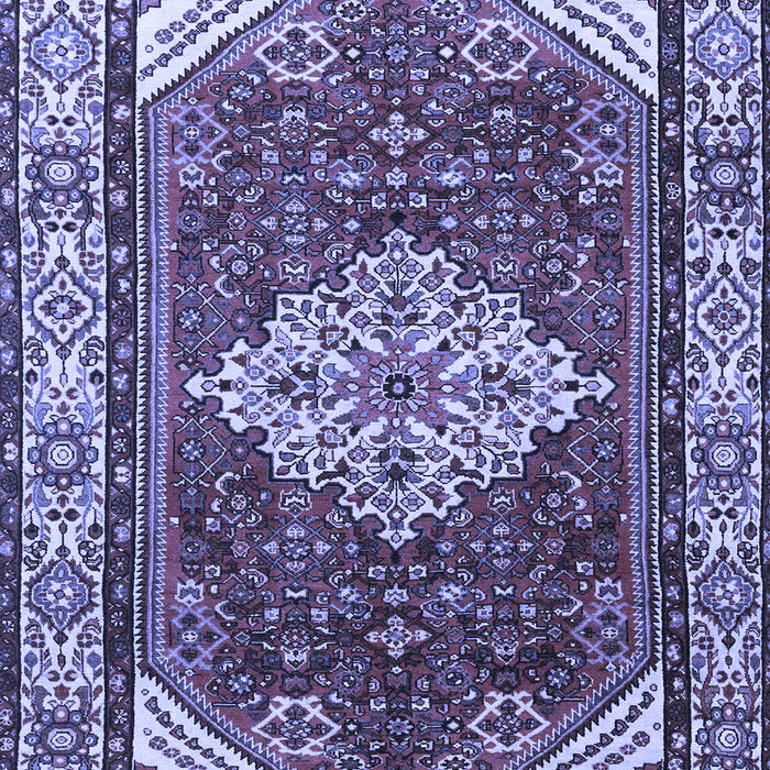 Machine Washable Medallion Blue Traditional Rug, wshtr4193blu