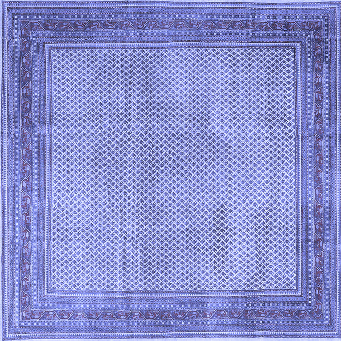 Square Machine Washable Persian Blue Traditional Rug, wshtr4194blu