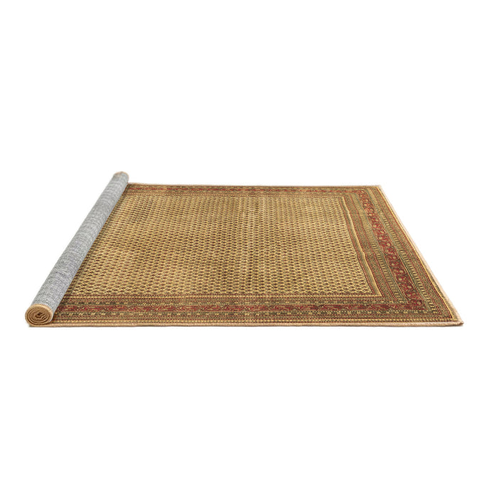 Sideview of Machine Washable Persian Brown Traditional Rug, wshtr4194brn