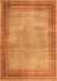 Serging Thickness of Machine Washable Persian Orange Traditional Area Rugs, wshtr4194org