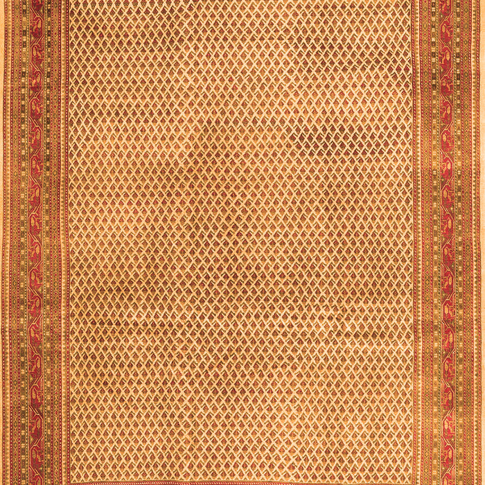 Serging Thickness of Machine Washable Persian Orange Traditional Area Rugs, wshtr4194org