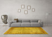 Machine Washable Persian Yellow Traditional Rug in a Living Room, wshtr4194yw