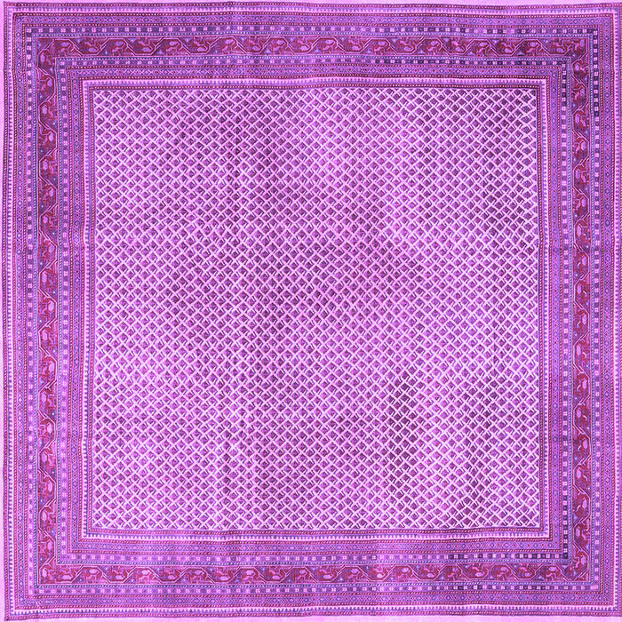 Square Machine Washable Persian Purple Traditional Area Rugs, wshtr4194pur