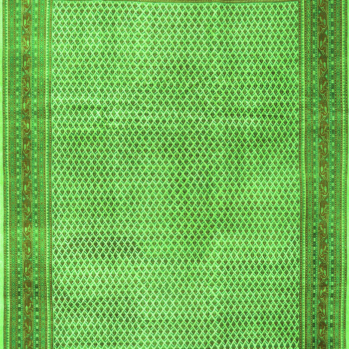 Serging Thickness of Machine Washable Persian Green Traditional Area Rugs, wshtr4194grn