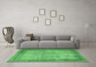 Machine Washable Persian Emerald Green Traditional Area Rugs in a Living Room,, wshtr4194emgrn