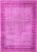 Machine Washable Persian Pink Traditional Rug, wshtr4194pnk