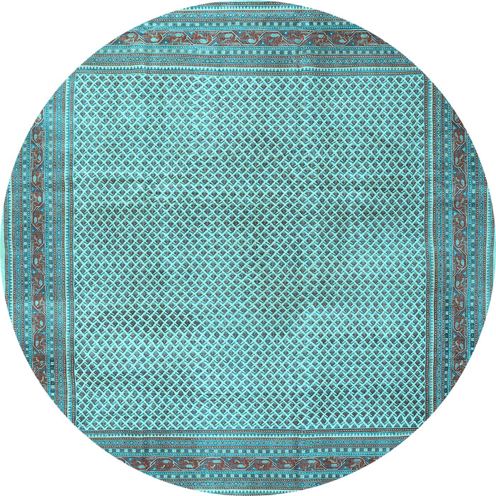 Round Persian Light Blue Traditional Rug, tr4194lblu
