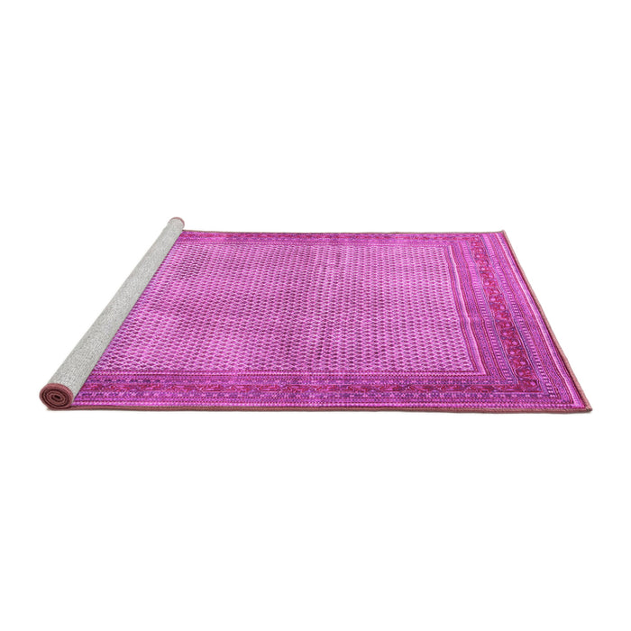 Sideview of Machine Washable Persian Pink Traditional Rug, wshtr4194pnk
