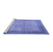 Sideview of Machine Washable Persian Blue Traditional Rug, wshtr4194blu