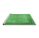 Sideview of Machine Washable Persian Emerald Green Traditional Area Rugs, wshtr4194emgrn