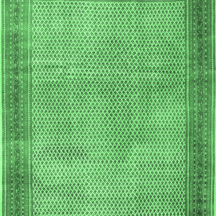 Machine Washable Persian Emerald Green Traditional Area Rugs, wshtr4194emgrn