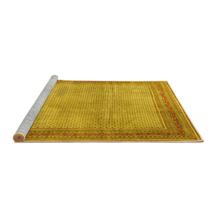 Sideview of Machine Washable Persian Yellow Traditional Rug, wshtr4194yw